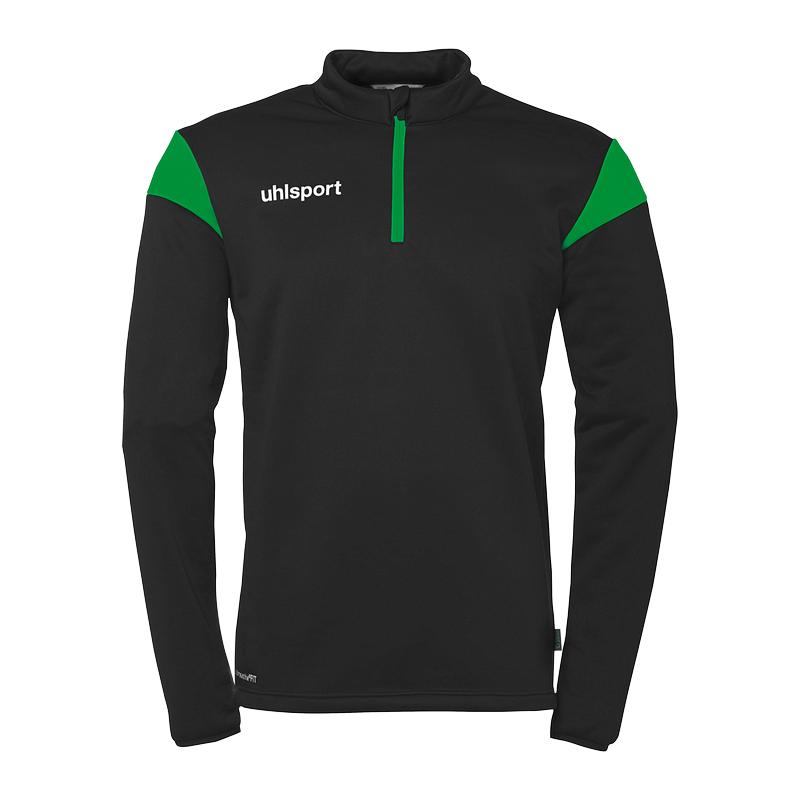 BLUZA ZAPINANA POD SZYJĄ SQUAD 27 UHLSPORT - czarny/neonowy zielony