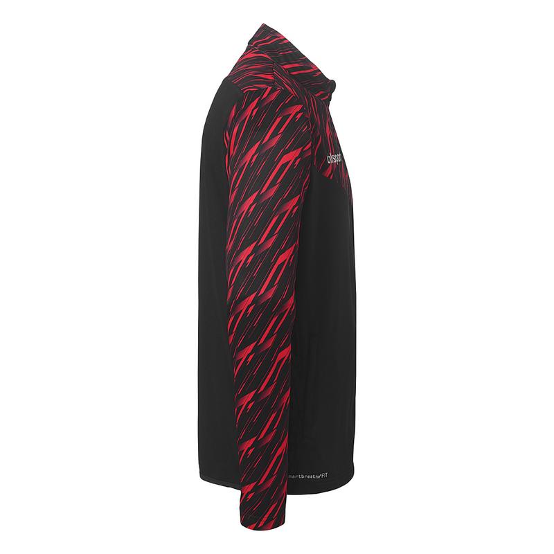 BLUZA ZAPINANA POLY PROGRESSIVE 28 UHLSPORT - czarny/czerwony