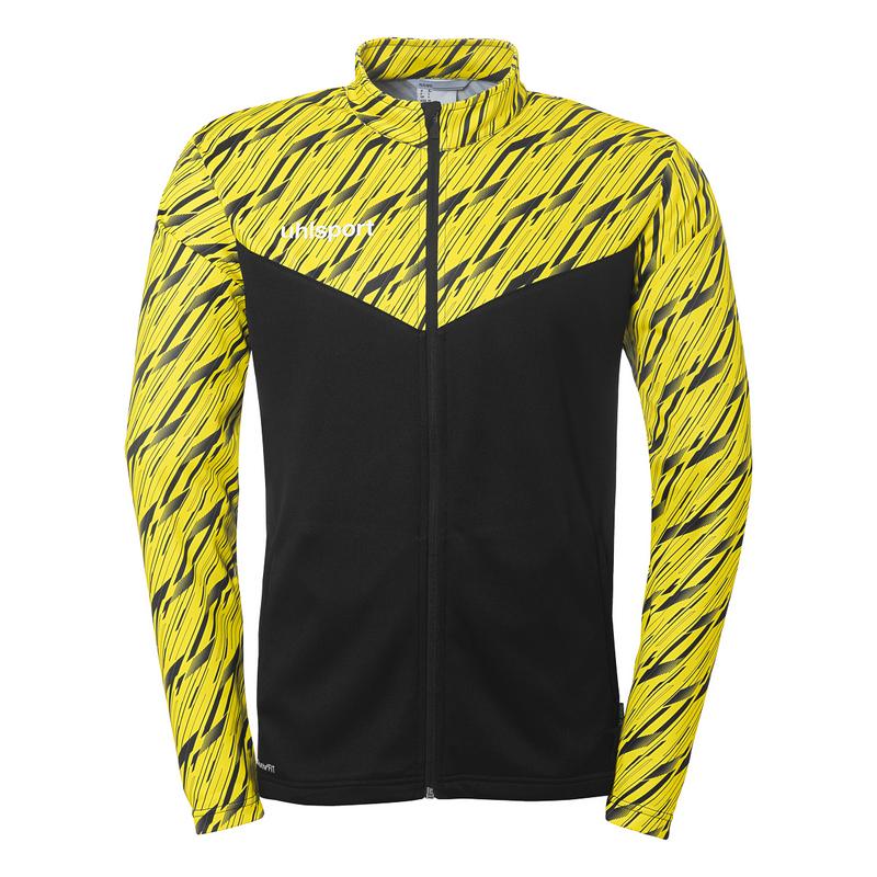 BLUZA ZAPINANA POLY PROGRESSIVE 28 UHLSPORT - czarny/jasny żółty