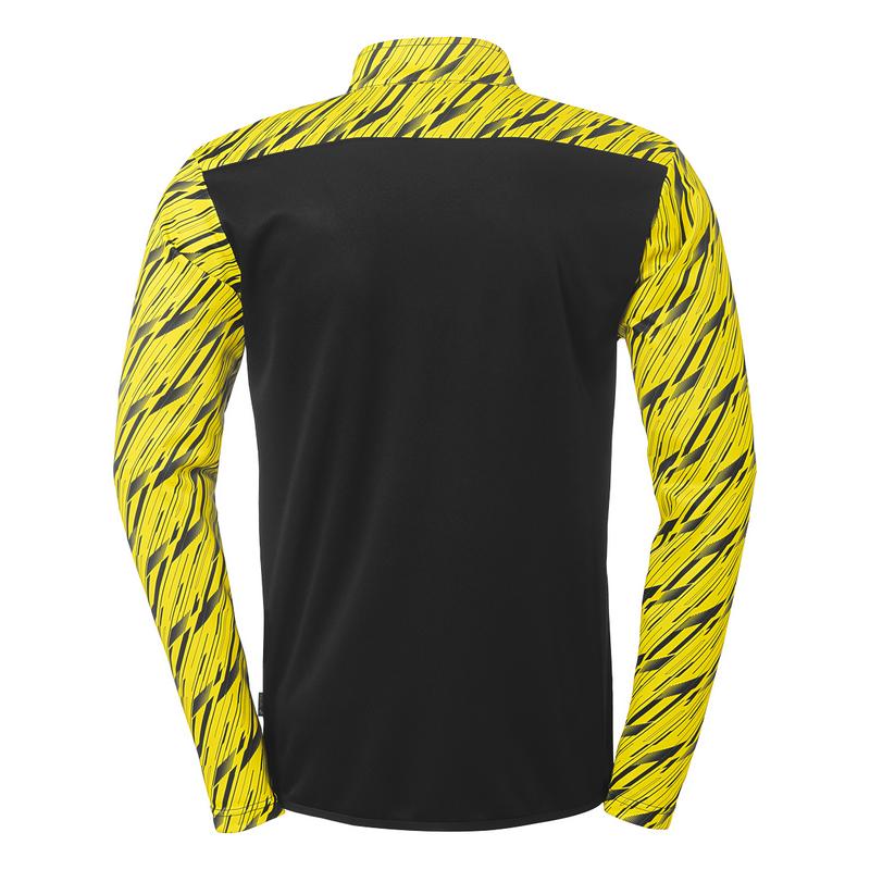 BLUZA ZAPINANA POLY PROGRESSIVE 28 UHLSPORT - czarny/jasny żółty