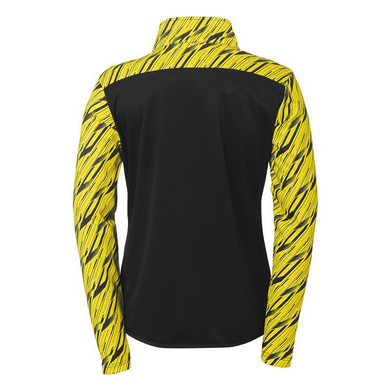 BLUZA ZAPINANA POLY PROGRESSIVE 28 WOMEN UHLSPORT - czarny/jasny żółty