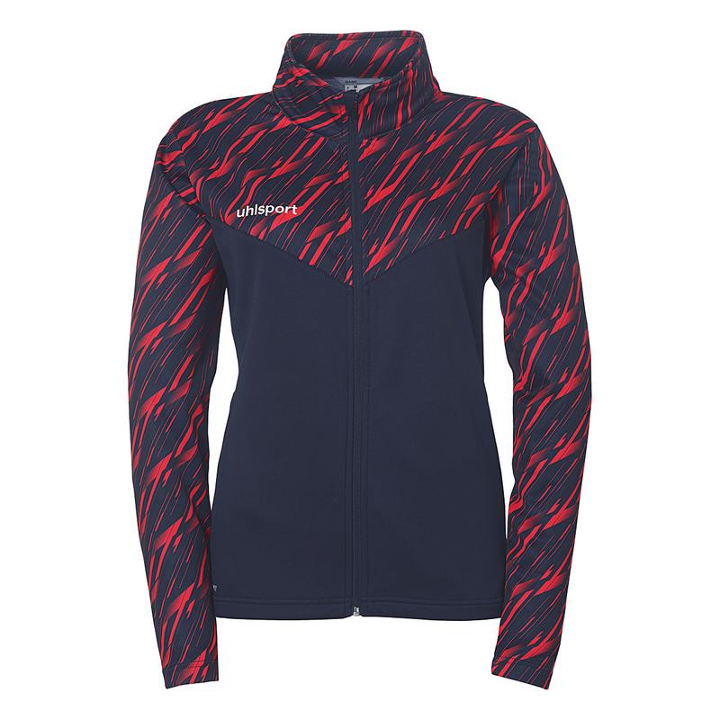 BLUZA ZAPINANA POLY PROGRESSIVE 28 WOMEN UHLSPORT - granatowy/czerwony