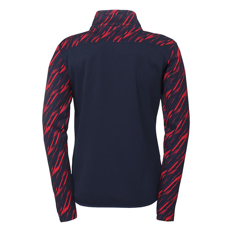 BLUZA ZAPINANA POLY PROGRESSIVE 28 WOMEN UHLSPORT - granatowy/czerwony