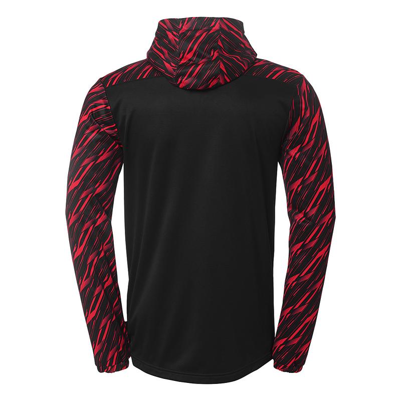 BLUZA ZAPINANA Z KAPTUREM PROGRESSIVE 28 UHLSPORT - czarny/czerwony