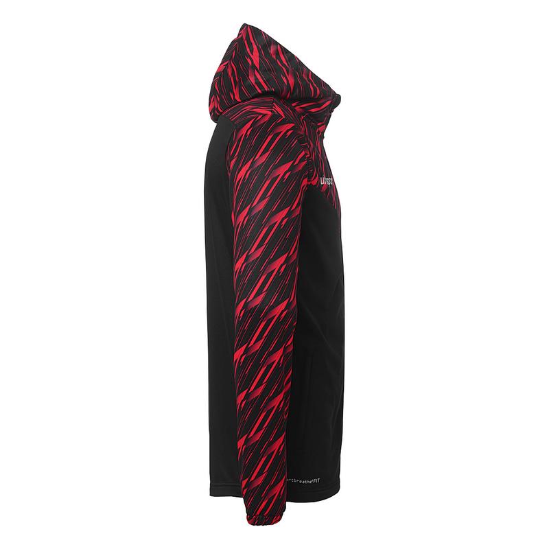 BLUZA ZAPINANA Z KAPTUREM PROGRESSIVE 28 UHLSPORT - czarny/czerwony