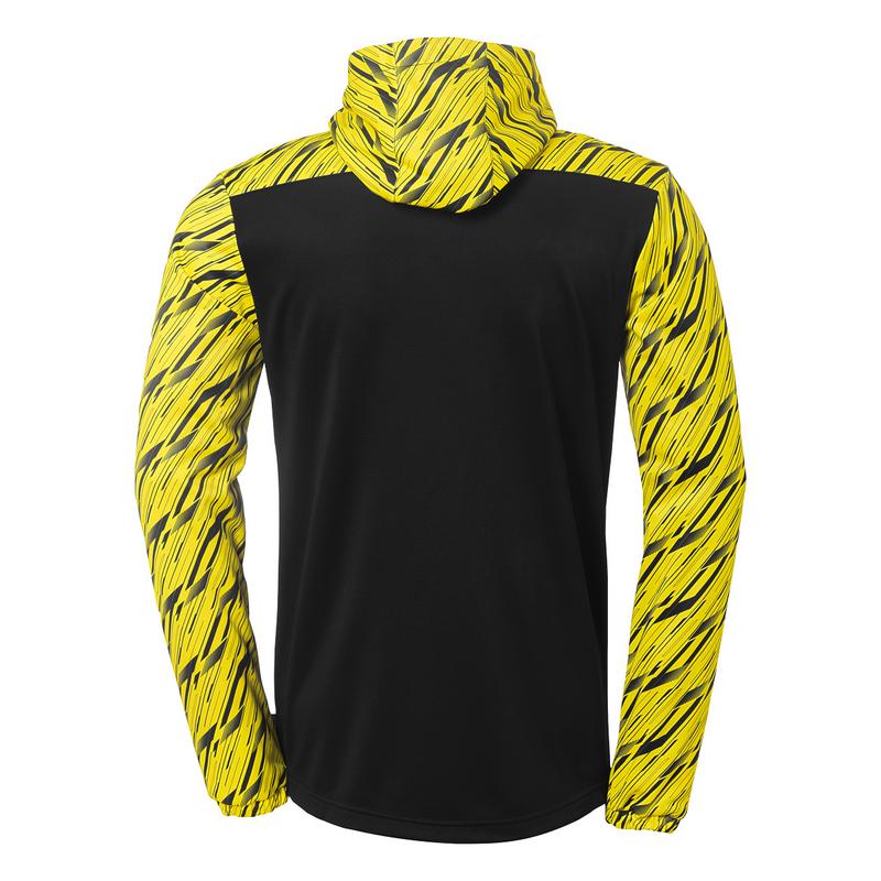 BLUZA ZAPINANA Z KAPTUREM PROGRESSIVE 28 UHLSPORT - czarny/jasny żółty