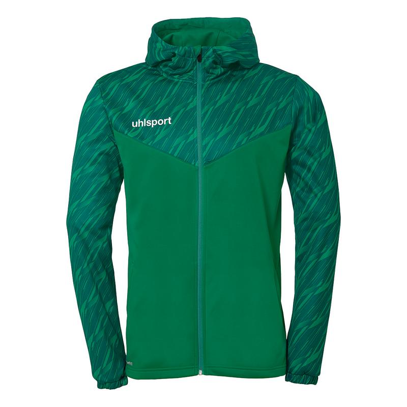 BLUZA ZAPINANA Z KAPTUREM PROGRESSIVE 28 UHLSPORT - ciemny zielony