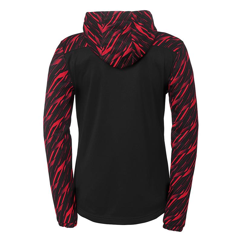 BLUZA ZAPINANA Z KAPTUREM PROGRESSIVE 28 WOMEN UHLSPORT - czarny/czerwony