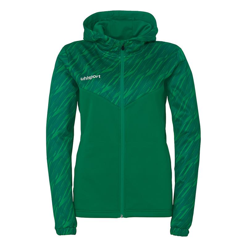 BLUZA ZAPINANA Z KAPTUREM PROGRESSIVE 28 WOMEN UHLSPORT - ciemny zielony