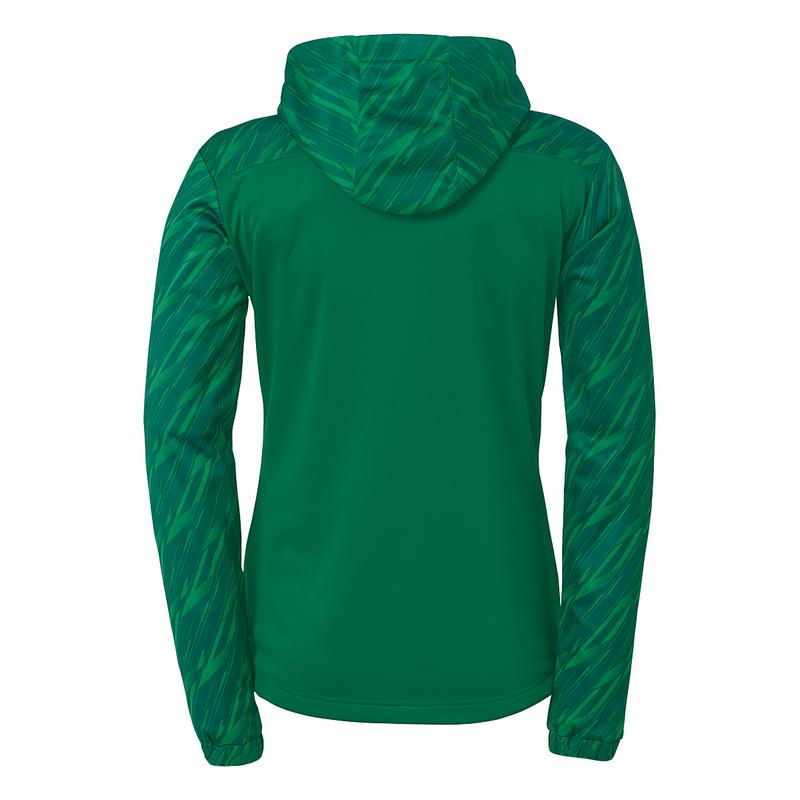 BLUZA ZAPINANA Z KAPTUREM PROGRESSIVE 28 WOMEN UHLSPORT - ciemny zielony