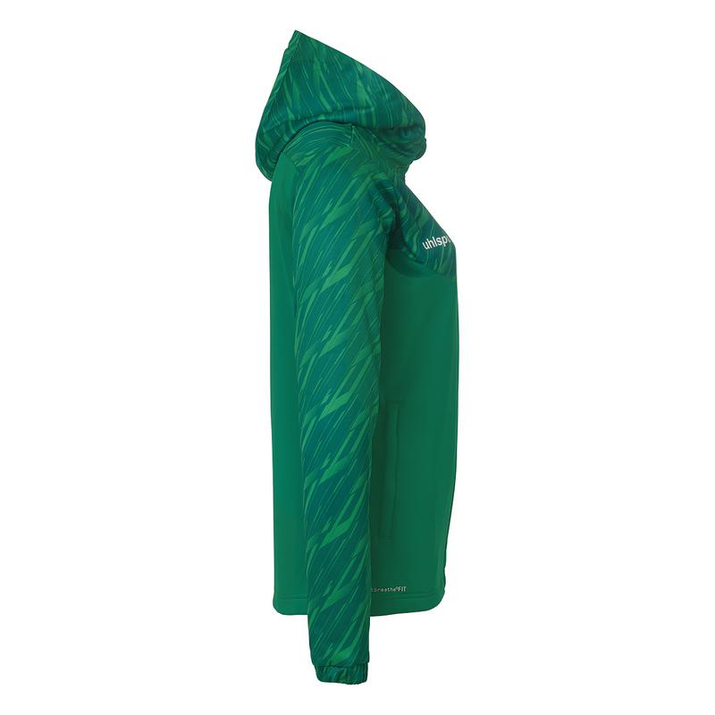 BLUZA ZAPINANA Z KAPTUREM PROGRESSIVE 28 WOMEN UHLSPORT - ciemny zielony