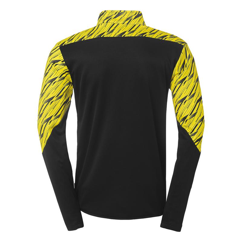 BLUZA ZAPINANA Z POD SZYJĄ PROGRESSIVE 28 UHLSPORT - czarny/jasny żółty