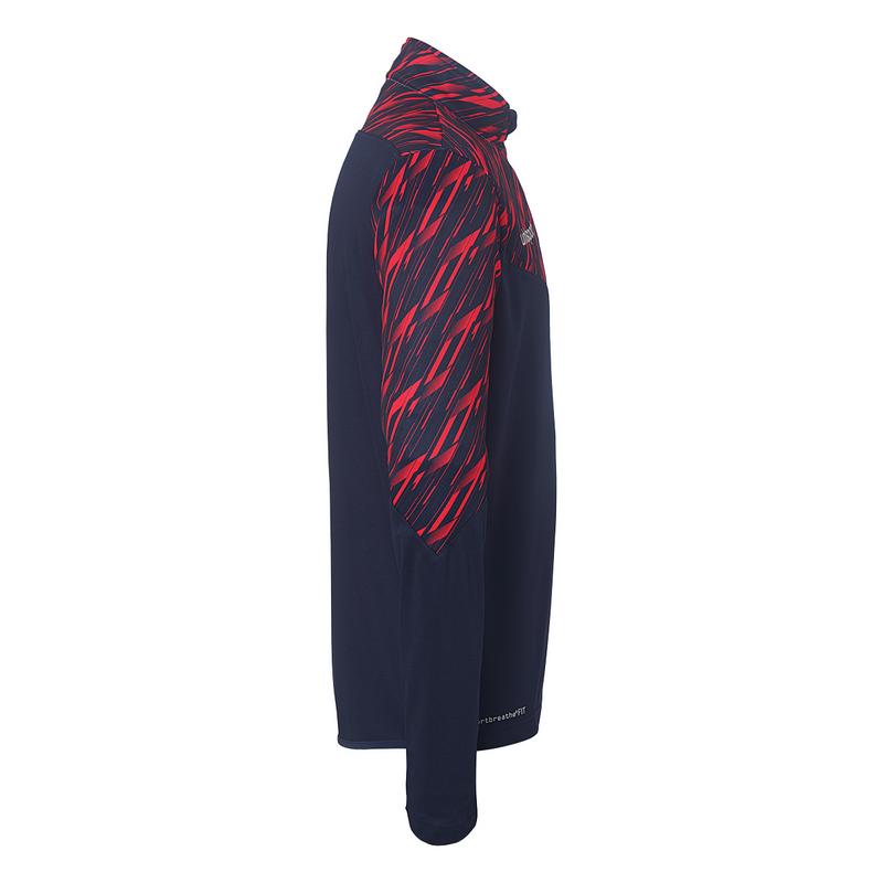 BLUZA ZAPINANA Z POD SZYJĄ PROGRESSIVE 28 UHLSPORT - granatowy/czerwony