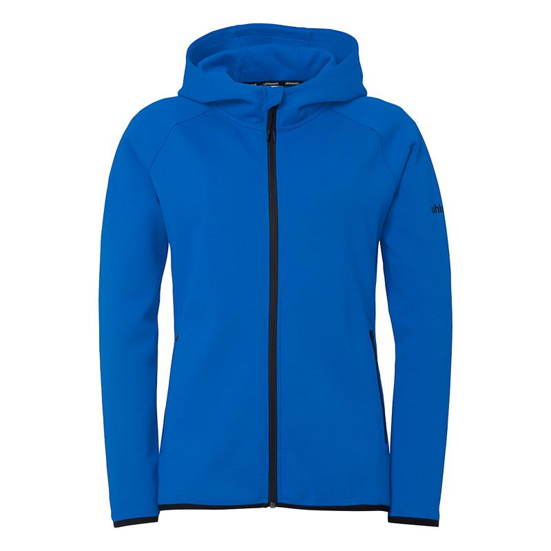 BLUZA ZAPINANA Z KAPTUREM ID WOMEN UHLSPORT - lazurowy niebieski