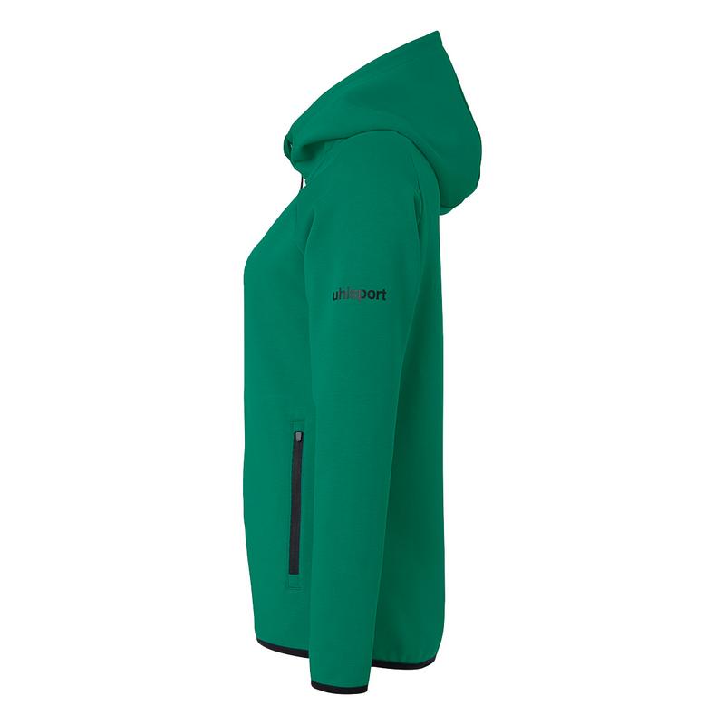 BLUZA ZAPINANA Z KAPTUREM ID WOMEN UHLSPORT - ciemny zielony