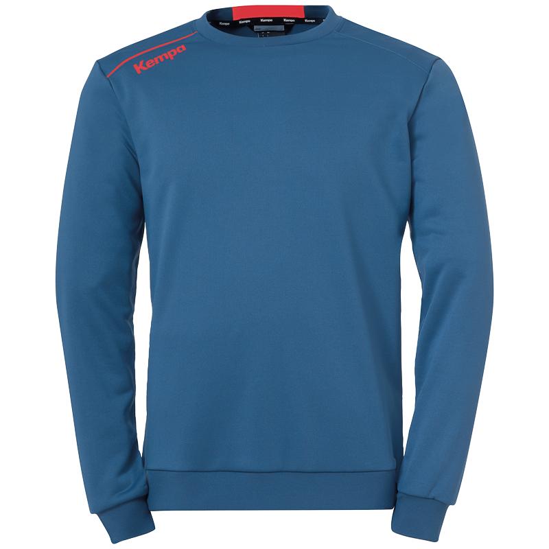 BLUZA TRENINGOWA PLAYER KEMPA - zimny szary/neonowy czerwony (1)