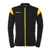 BLUZA ZAPINANA CLASSIC SQUAD 27 UHLSPORT  czarny/neonowy żółty