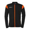 BLUZA ZAPINANA CLASSIC SQUAD 27 UHLSPORT  czarny/neonowy pomarańczowy