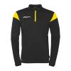 BLUZA ZAPINANA POD SZYJĄ SQUAD 27 UHLSPORT  czarny/jasny żółty