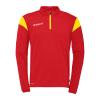 BLUZA ZAPINANA POD SZYJĄ SQUAD 27 UHLSPORT  czerwony/jasny żółty