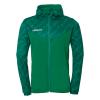 BLUZA ZAPINANA Z KAPTUREM PROGRESSIVE 28 UHLSPORT - ciemny zielony
