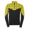 BLUZA ZAPINANA Z POD SZYJĄ PROGRESSIVE 28 UHLSPORT  czarny/jasny żółty