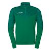 BLUZA ZAPINANA Z POD SZYJĄ PROGRESSIVE 28 UHLSPORT  ciemny zielony