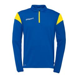 BLUZA ZAPINANA POD SZYJĄ SQUAD 27 UHLSPORT  lazurowy niebieski/jasny żółty