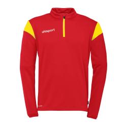 BLUZA ZAPINANA POD SZYJĄ SQUAD 27 UHLSPORT  czerwony/jasny żółty