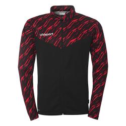 BLUZA ZAPINANA POLY PROGRESSIVE 28 UHLSPORT  czarny/czerwony