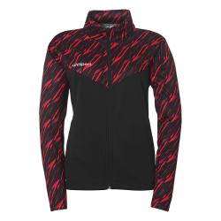 BLUZA ZAPINANA POLY PROGRESSIVE 28 WOMEN UHLSPORT  czarny/czerwony