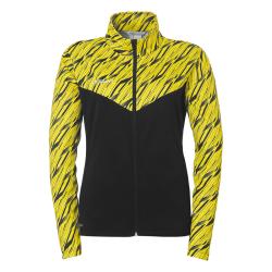 BLUZA ZAPINANA POLY PROGRESSIVE 28 WOMEN UHLSPORT  czarny/jasny żółty