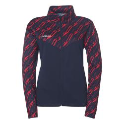 BLUZA ZAPINANA POLY PROGRESSIVE 28 WOMEN UHLSPORT  granatowy/czerwony