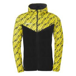 BLUZA ZAPINANA Z KAPTUREM PROGRESSIVE 28 UHLSPORT  czarny/jasny żółty