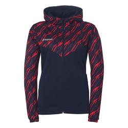 BLUZA ZAPINANA Z KAPTUREM PROGRESSIVE 28 WOMEN UHLSPORT  granatowy/czerwony