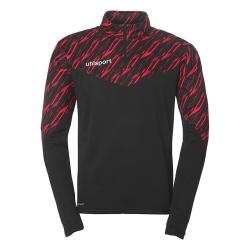 BLUZA ZAPINANA Z POD SZYJĄ PROGRESSIVE 28 UHLSPORT  czarny/czerwony