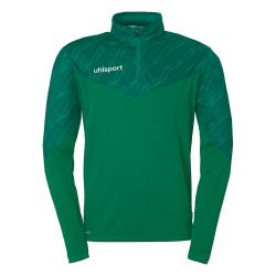 BLUZA ZAPINANA Z POD SZYJĄ PROGRESSIVE 28 UHLSPORT  ciemny zielony